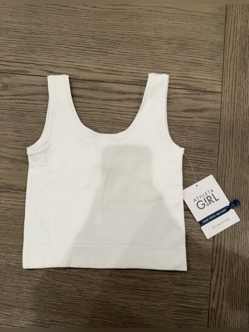 Athleta Girl White Ribbed Crop Tank — Rise Above